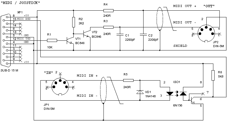 2-я схема MIDI-адаптера